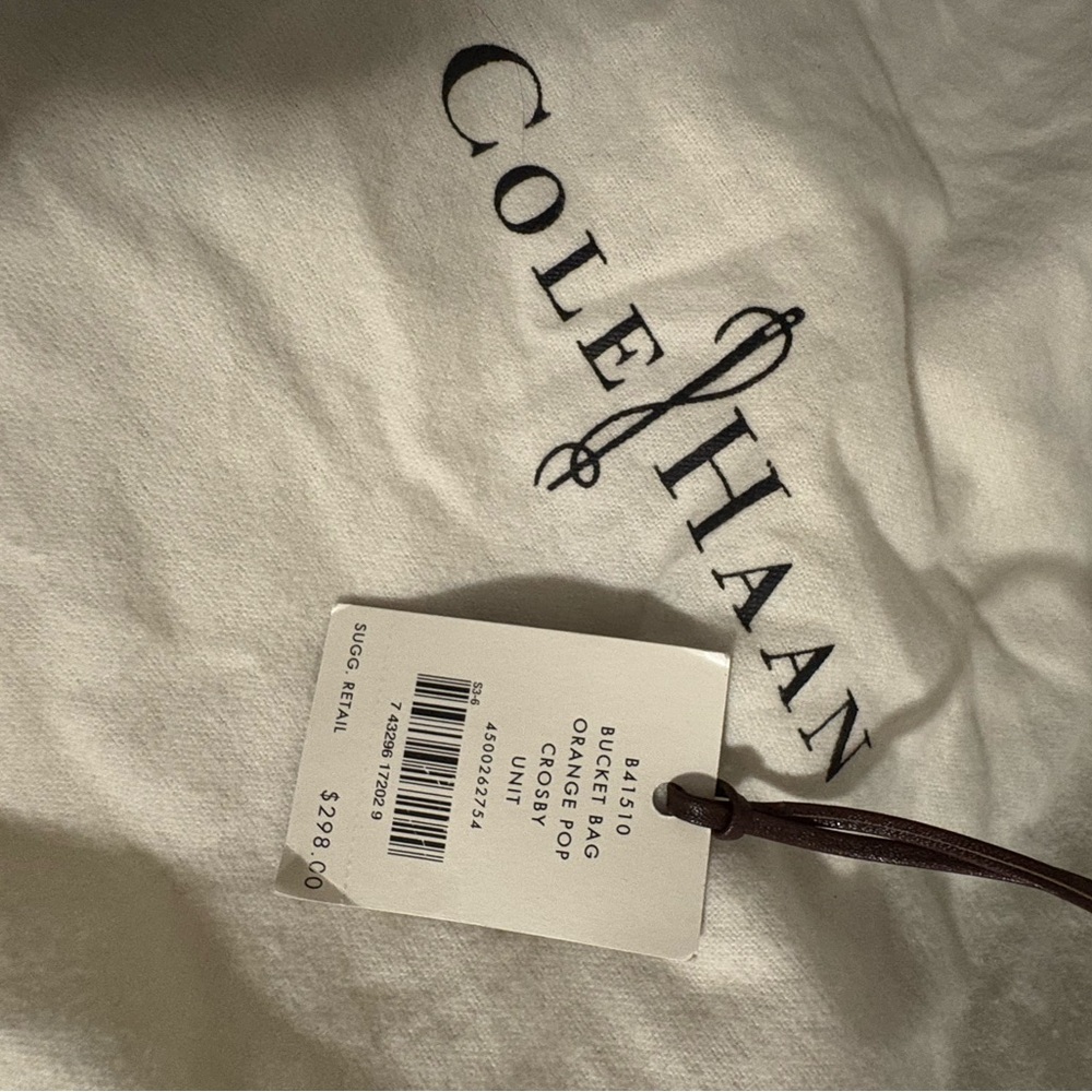Cole Haan Orange Pebbled Leather Hobo - Picture 5 of 6